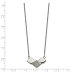 Chisel Stainless Steel Polished Laser cut Squares on a 15 inch Cable Chain with a 2.5 inch Extension Necklace