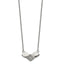 Chisel Stainless Steel Polished Laser cut Squares on a 15 inch Cable Chain with a 2.5 inch Extension Necklace