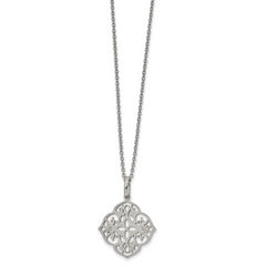Stainless Steel Polished Laser Cut 22 inch Necklace