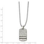Chisel Stainless Steel Antiqued and Polished Hammered Reversible Dog Tag on a 22 inch Ball Chain Necklace