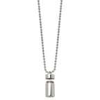 Capsule Locket Necklace in Stainless Steel, 22"