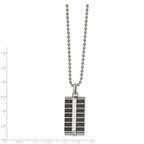 Stainless Steel 22in Polished Black IP-plated Laser Cut Rectangle Necklace