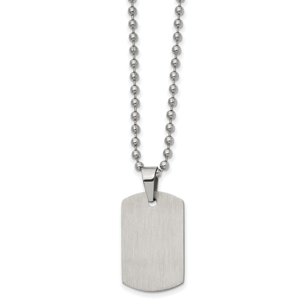 Reversible Dog Tag Necklace in Stainless Steel