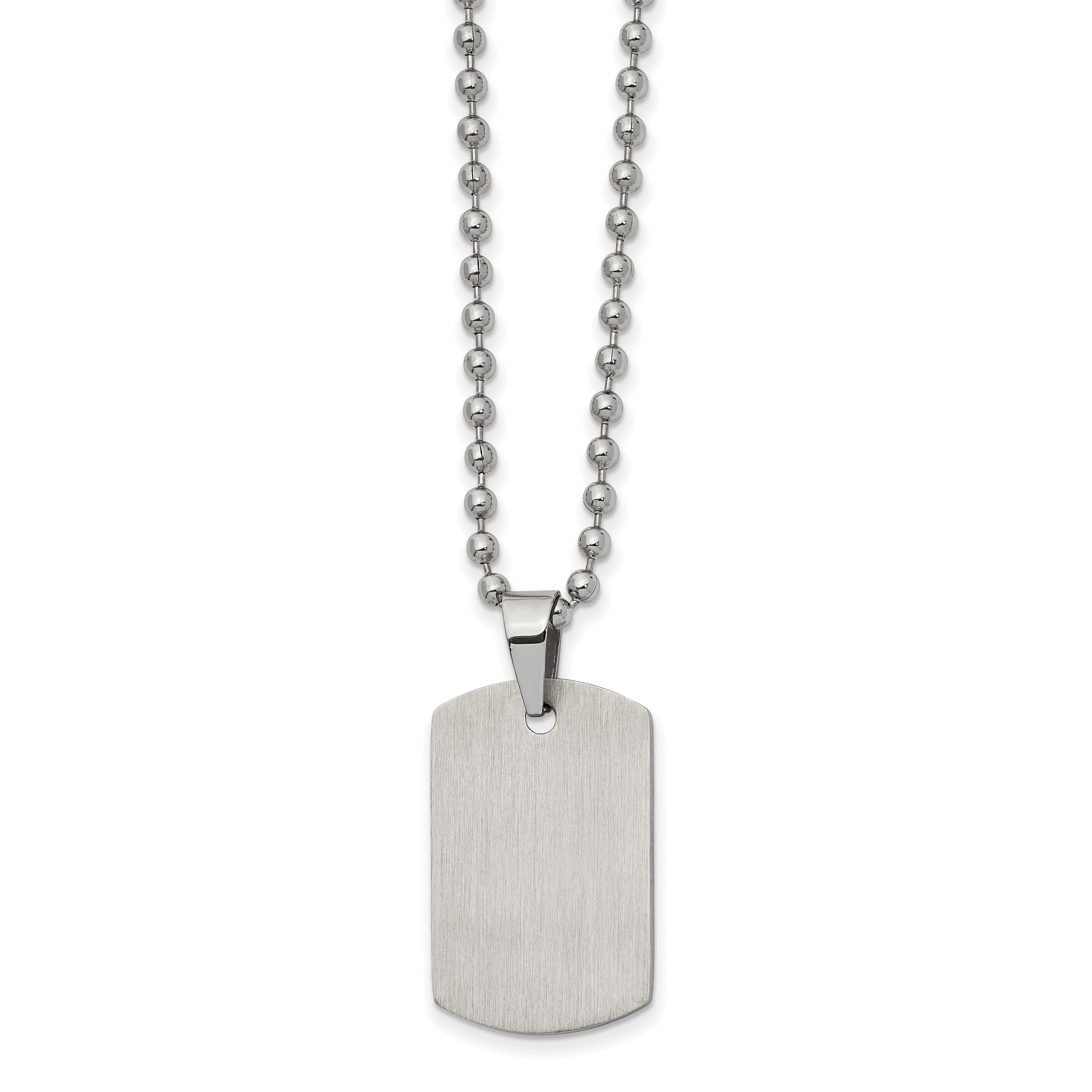 Reversible Dog Tag Necklace in Stainless Steel
