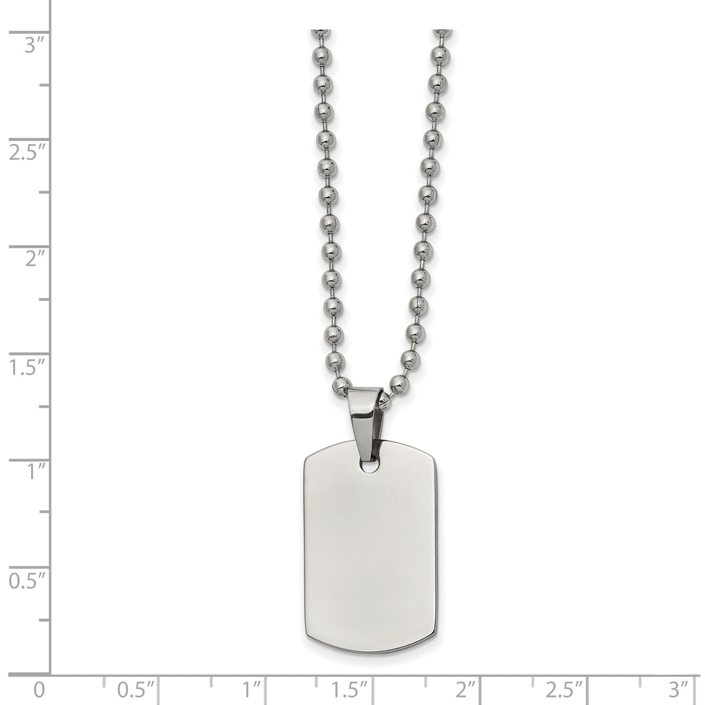 Reversible Dog Tag Necklace in Stainless Steel