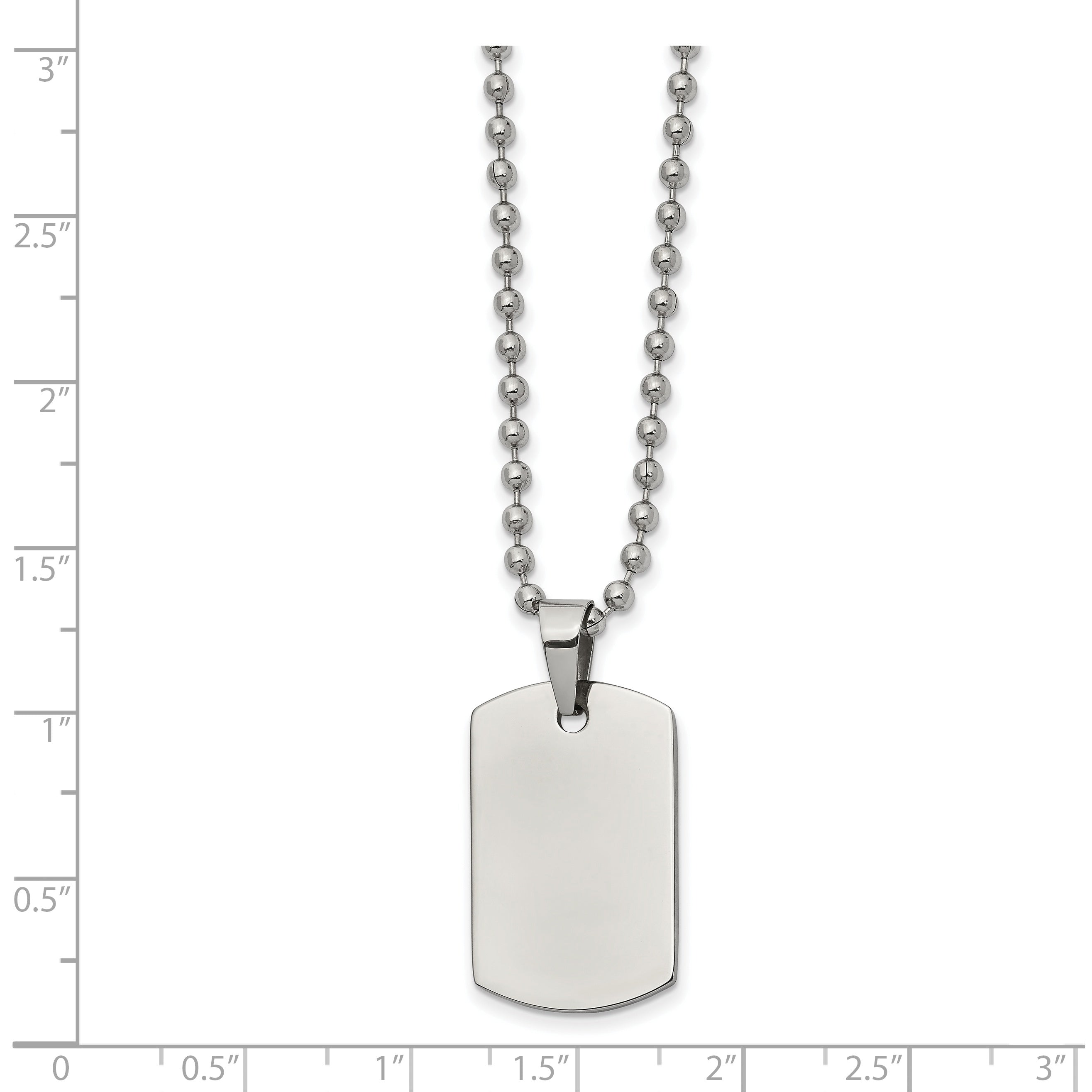 Reversible Dog Tag Necklace in Stainless Steel