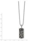 Chisel Stainless Steel Polished Enameled Swirl Design Dog Tag on a 22 inch Ball Chain Necklace