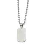 Reversible Dog Tag Necklace in Stainless Steel, 22"