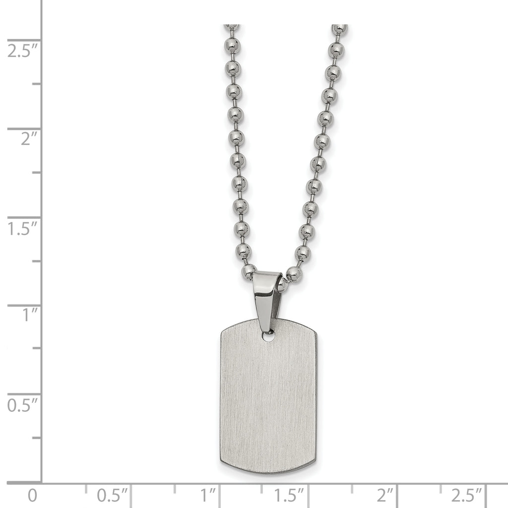 Reversible Dog Tag Necklace in Stainless Steel, 22"