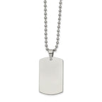 Reversible Dog Tag Necklace in Stainless Steel, 22"