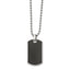 Chisel Stainless Steel Polished Black Carbon Fiber and Wood Inlay Reversible Dog Tag on a 22 in Ball Chain Necklace