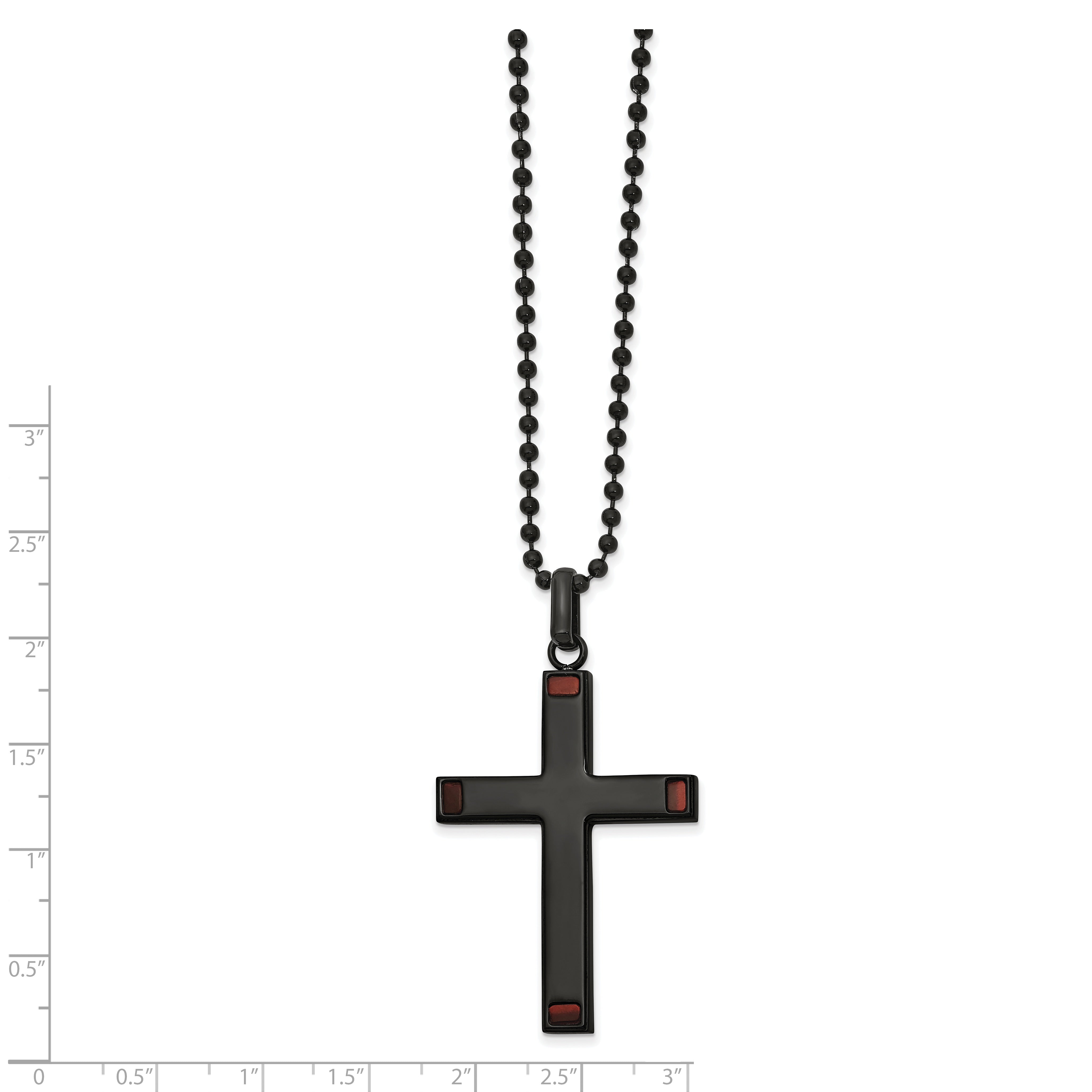 Tiger's Eye Cross Pendant in Black IP Stainless Steel Secondary image