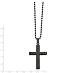 Tiger's Eye Cross Pendant in Black IP Stainless Steel