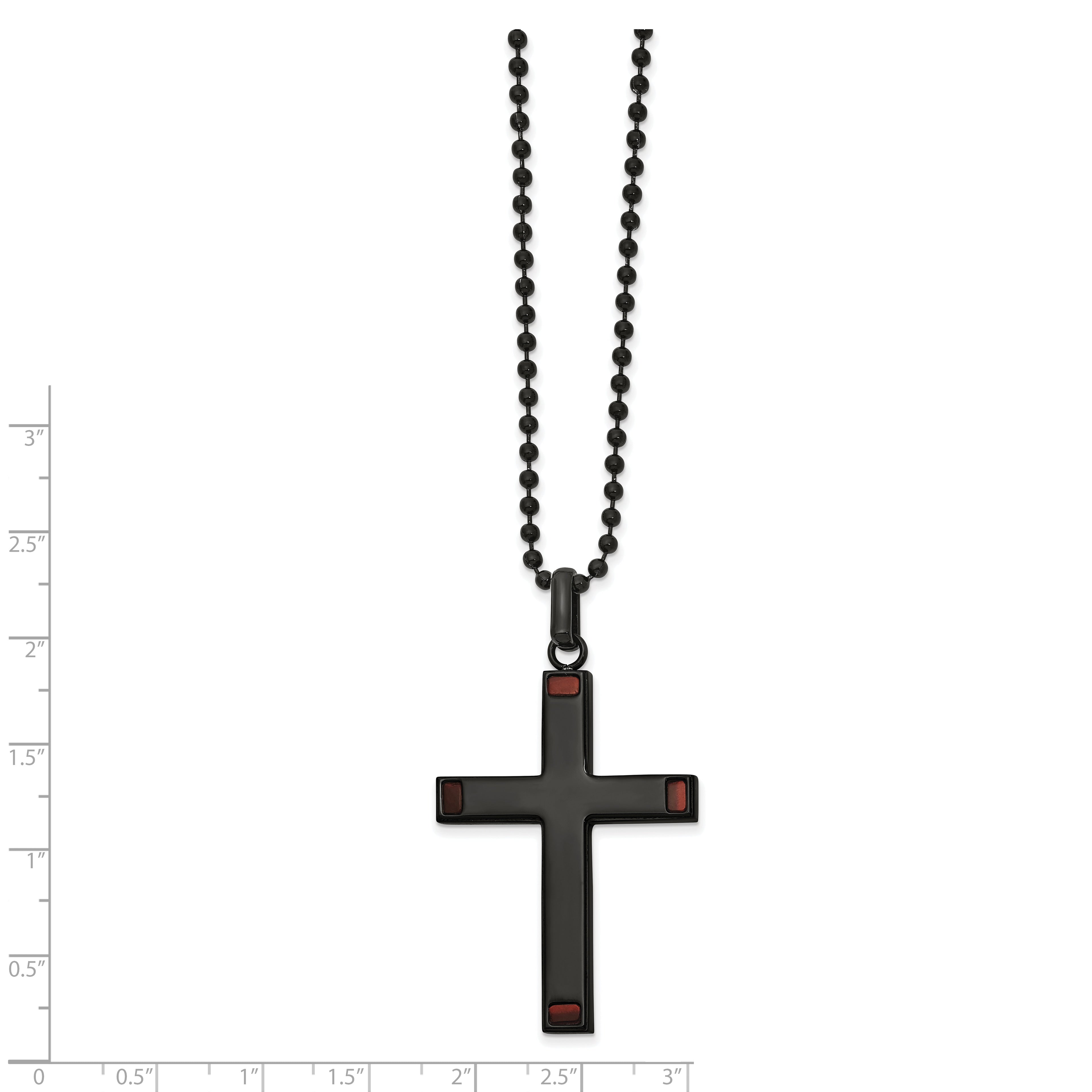 Tiger's Eye Cross Pendant in Black IP Stainless Steel