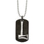 Chisel Stainless Steel Brushed and Polished Black IP-plated Dog Tag with Axe Pendant on a 24 inch Ball Chain Necklace