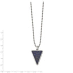 Lapis Triangle Pendant Necklace in Stainless Steel