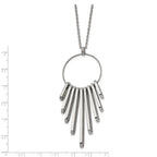 Chisel Stainless Steel Polished Circle with Bars Pendant on a 20 inch Cable Chain Necklace