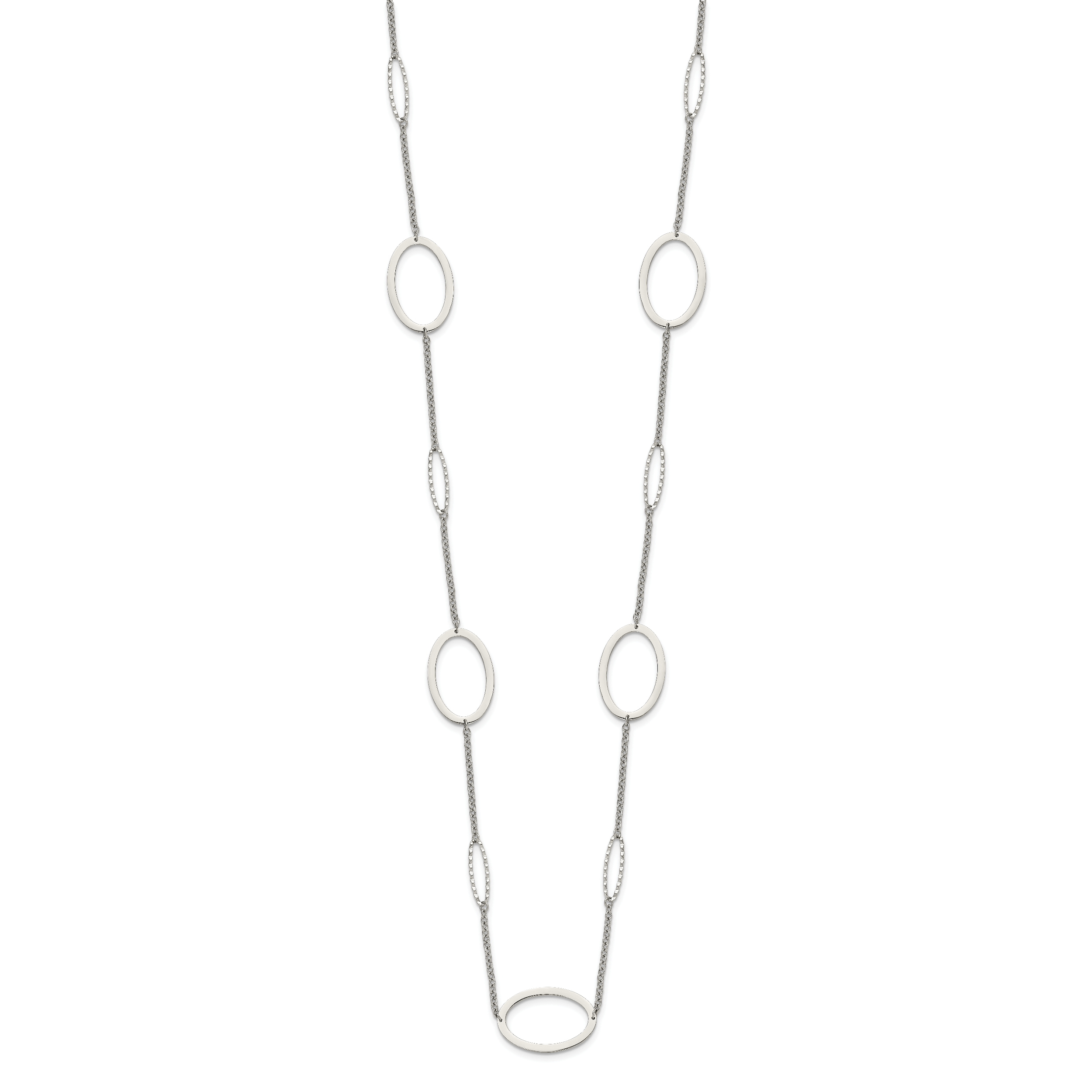 Chisel Stainless Steel Polished Fancy Oval Link 38 inch Necklace Secondary image