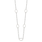Chisel Stainless Steel Polished Fancy Oval Link 38 inch Necklace