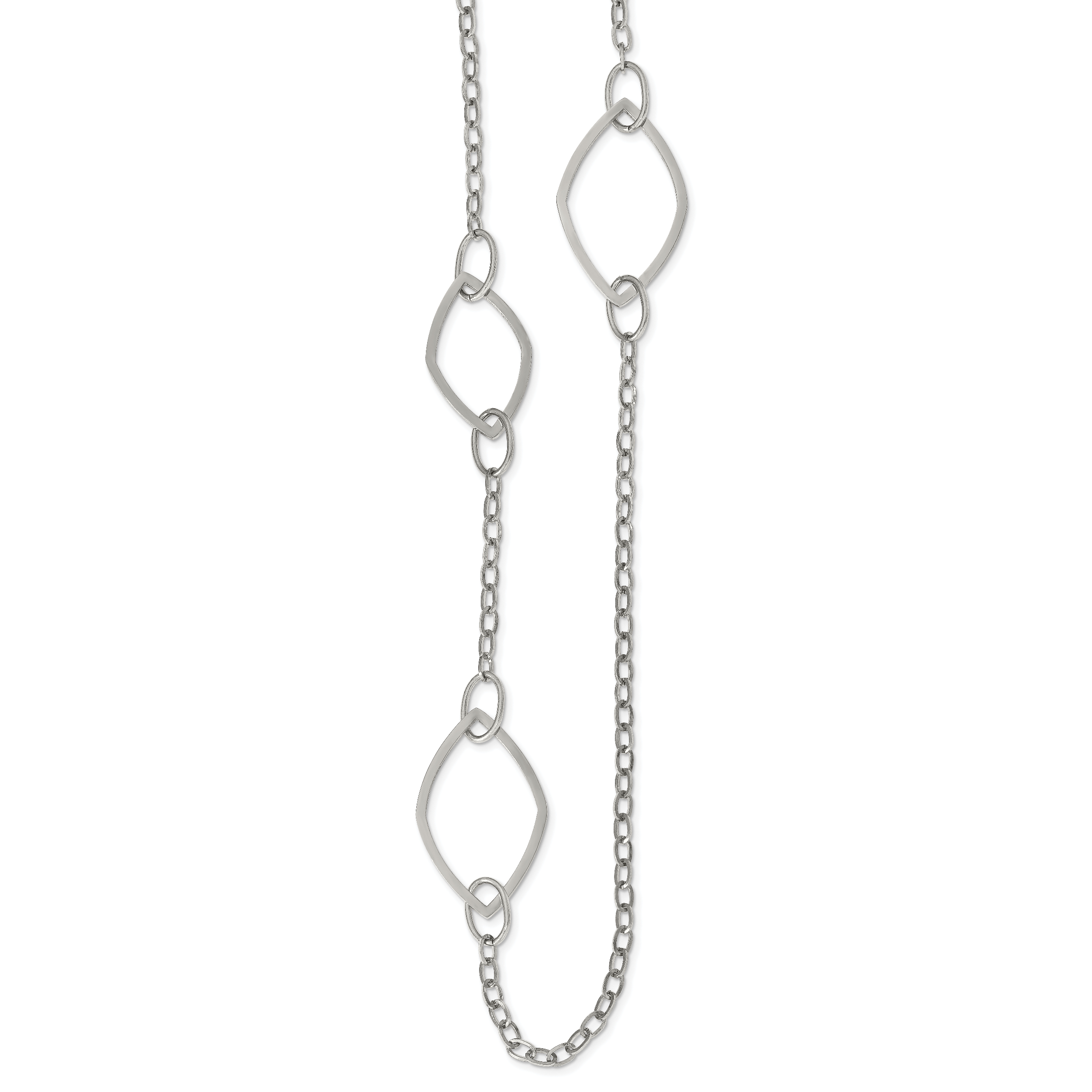 Chisel Stainless Steel Polished Fancy Link 36 inch Necklace