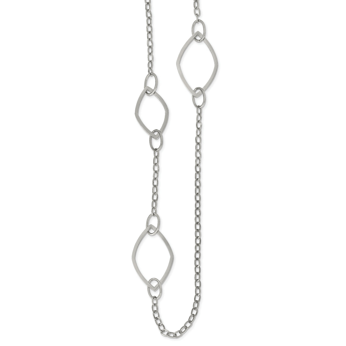 Chisel Stainless Steel Polished Fancy Link 36 inch Necklace