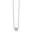 Chisel Stainless Steel Polished CZ Heart on a 17 inch Cable Chain with a 2.5 inch Extension Necklace