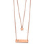 Chisel Stainless Steel Polished Rose IP-plated Star and Bar Multi Strand 15.5 inch Cable chain with a 1.5 inch Extension Necklace