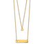 Chisel Stainless Steel Polished Yellow IP-plated Heart and Bar Multi Strand 15.5 inch Cable Chain with a 1.5 inch Extension Necklace