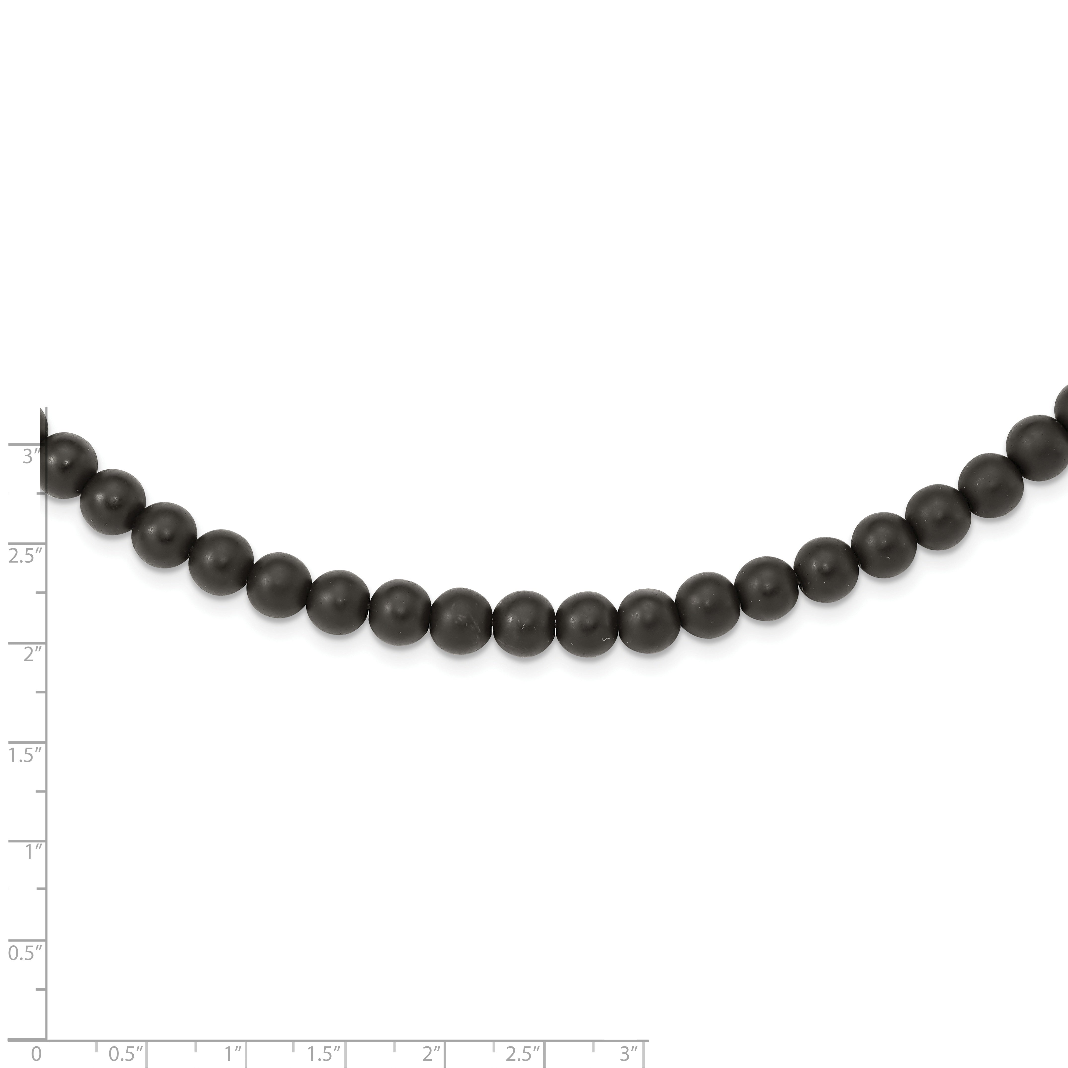 Chisel Stainless Steel Brushed with Black Agate and  Antiqued Clasp 27 inch Necklace