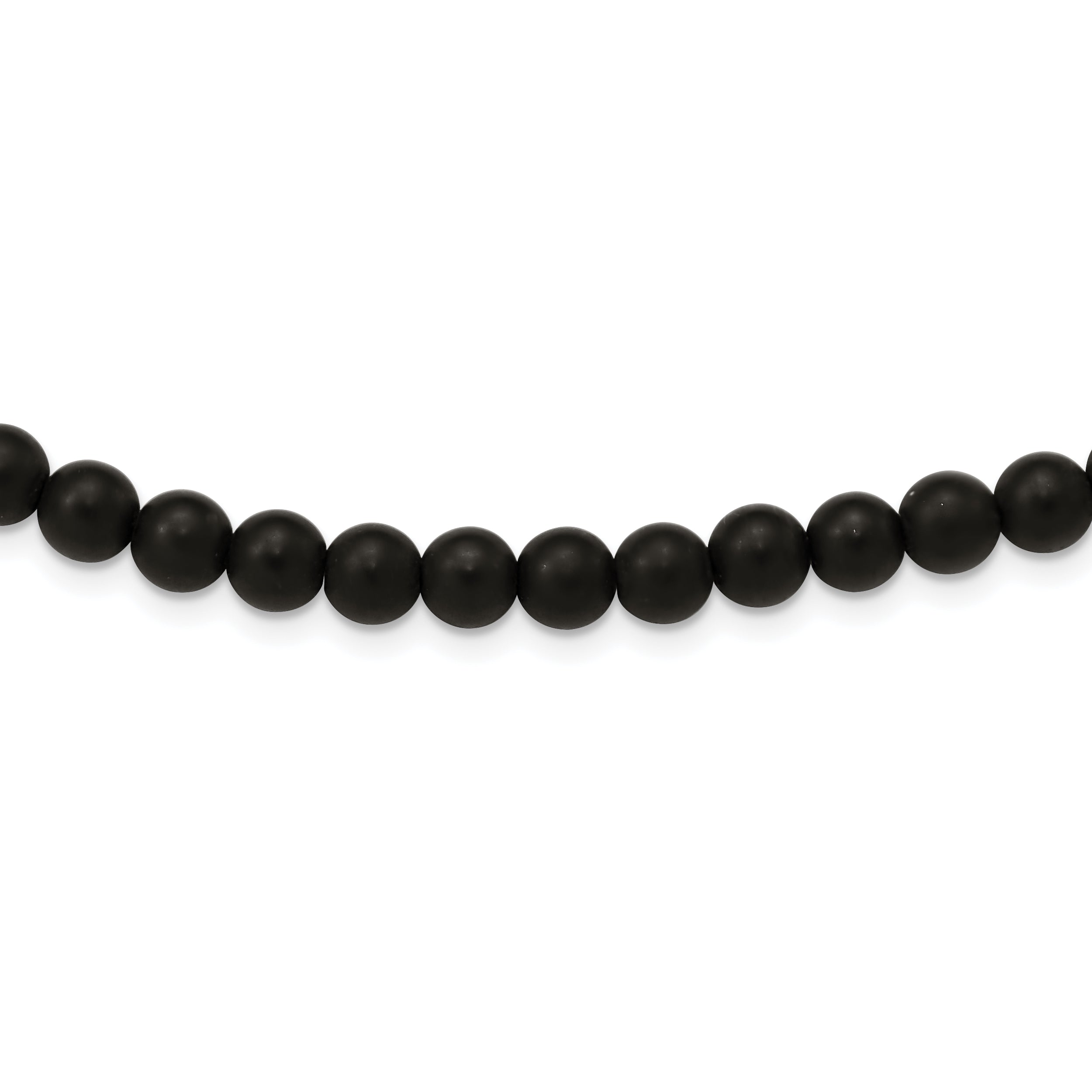 Chisel Stainless Steel Brushed with Black Agate and  Antiqued Clasp 27 inch Necklace Main image