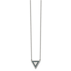 Chisel Stainless Steel Polished with Reconstructed Turquoise Triangle on a 17.75 inch Cable Chain with a 2 inch Extension Necklace