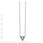 Chisel Stainless Steel Polished with Reconstructed Turquoise Triangle on a 17.75 inch Cable Chain with a 2 inch Extension Necklace