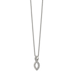Chisel Stainless Steel Polished with Crystals from Swarovski Infinity Symbol on a 16 inch Box Chain Necklace