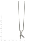 Stainless Steel Polished with Crystals X 16 inch Necklace