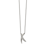 Stainless Steel Polished with Swarovski Crystals X 16 inch Necklace