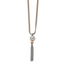 Stainless Steel Polished Rose IP-plated 2-Strand 18.5 inch Tassel Necklace