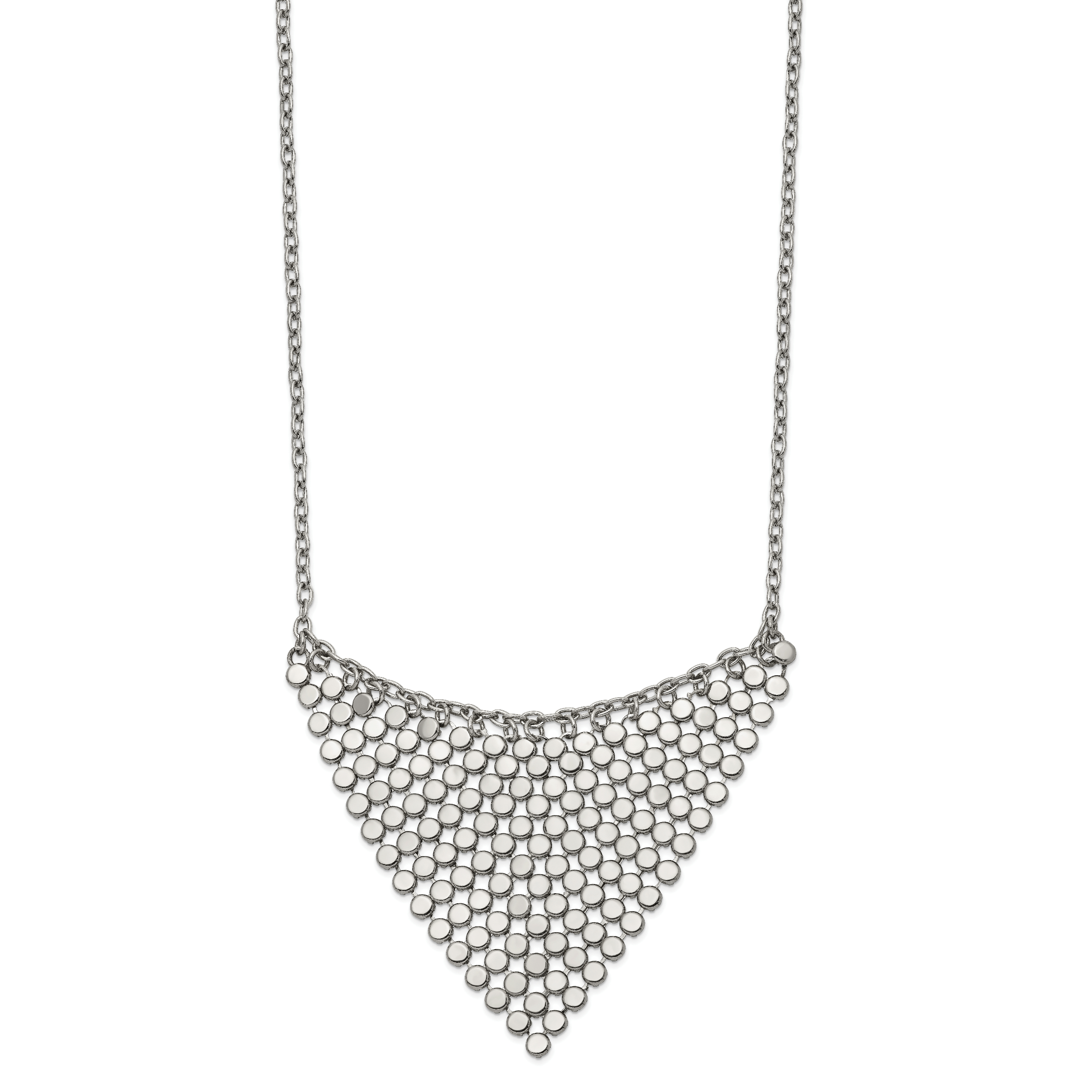 Stainless Steel Polished Fancy Dangle 17.75 inch Bib Necklace Main image
