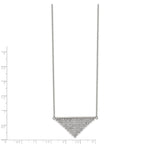 Stainless Steel Polished Preciosa Crystal Triangle 16in w/2in ext Necklace