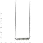 Chisel Stainless Steel Polished with CZ Bar on a 18 inch Cable Chain with a 1 inch Extension Necklace