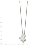 Chisel Stainless Steel Brushed Puzzle Piece Pendant on a 16 inch Cable Chain with 2.75 inch Extension Necklace