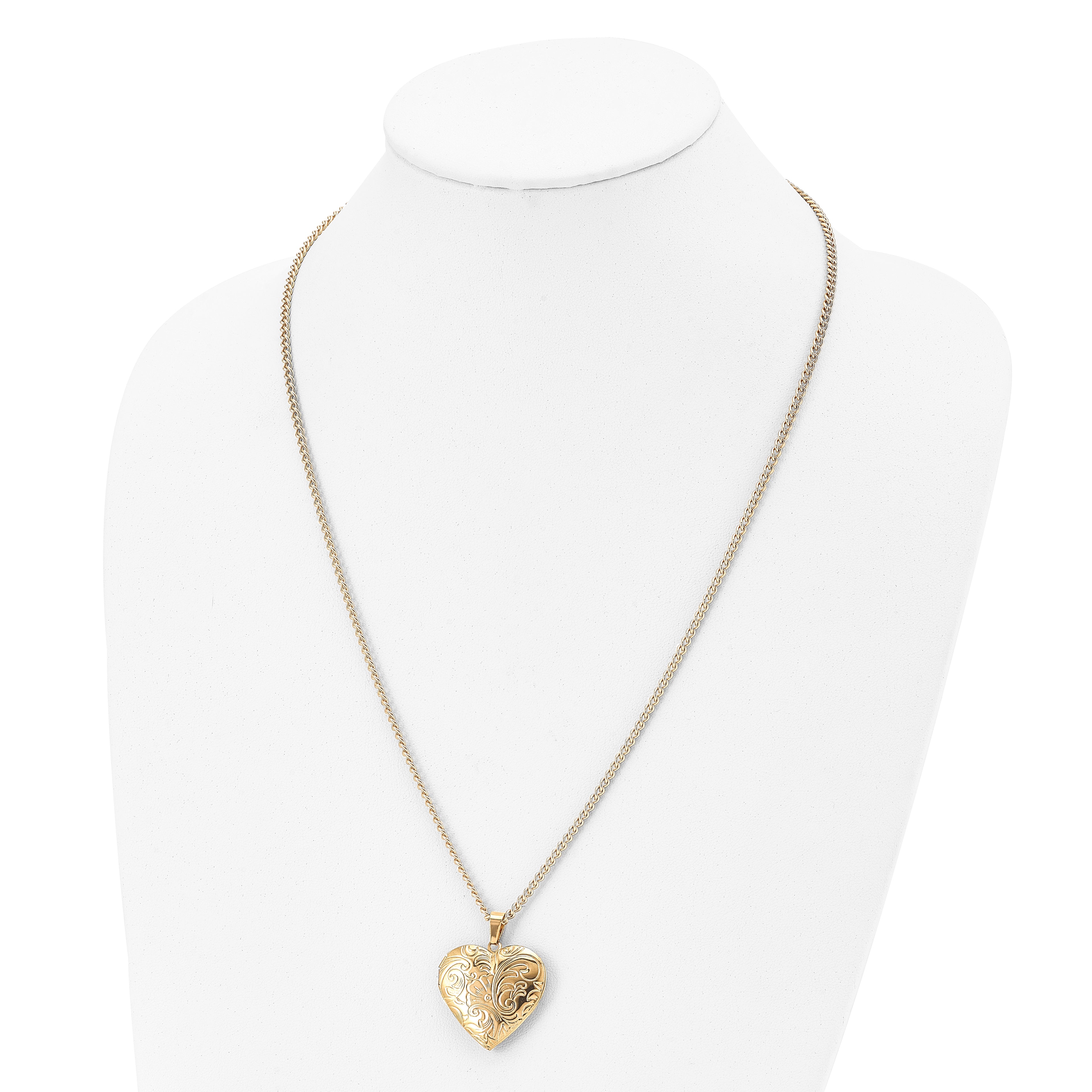 Heart Locket Necklace in Gold-Tone Stainless Steel, 24"