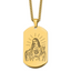 Stainless Steel Polished Yellow IP-plated Etched Jesus Dog Tag Necklace