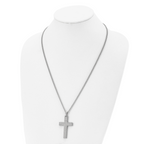 Lord's Prayer Cross Pendant Necklace in Stainless Steel
