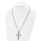 Isaiah 41:10 Prayer Cross Necklace in Stainless Steel
