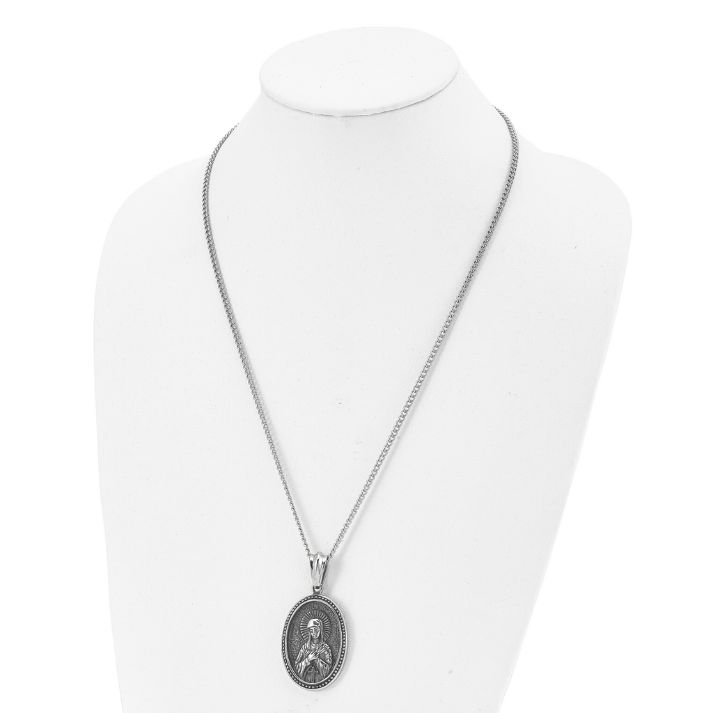 Our Lady of Guadalupe Pendant Necklace in Stainless Steel