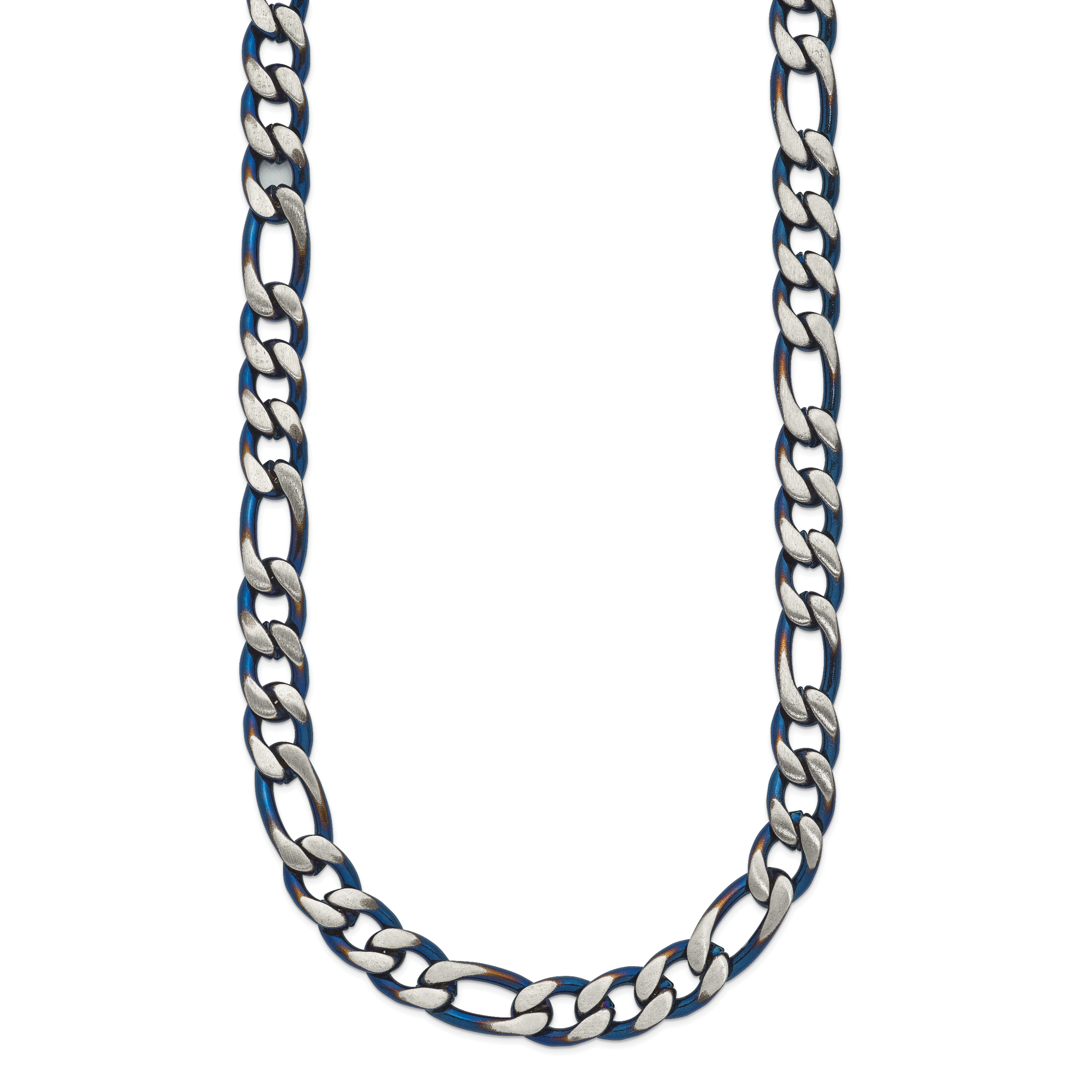 Chisel Stainless Steel Brushed and Polished Blue IP-plated 7.5mm 24 inch Necklace Secondary image