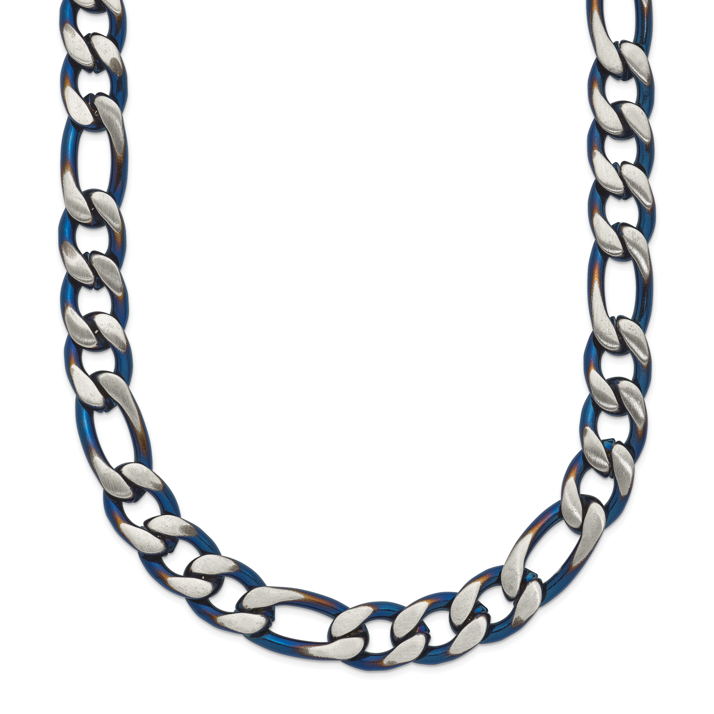 Chisel Stainless Steel Brushed and Polished Blue IP-plated 7.5mm 24 inch Necklace Main image