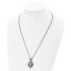 Lion Head Pendant Necklace in Stainless Steel, 24 in