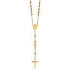 Chisel Stainless Steel Polished Yellow IP-plated Beaded 30 inch Rosary Necklace