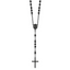 Chisel Stainless Steel Polished Black IP-plated Beaded 30 inch Rosary Necklace